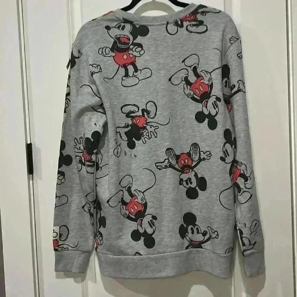 MICKEY MOUSE NWT DISNEY GRAY RETRO SWEATER - Picture 4 of 5